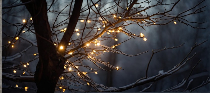 Christmas Tree Lights In The City Night Background