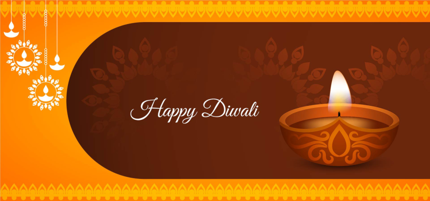 Modern Happy Diwali Banner Design Background