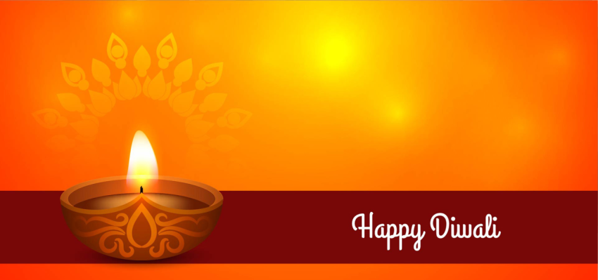 Bright Happy Diwali Banner Design Background