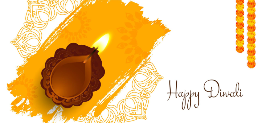 Happy Diwali Background With Lamp