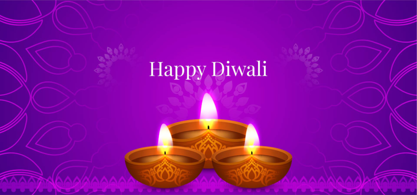 Happy Diwali Decorative Violet Background