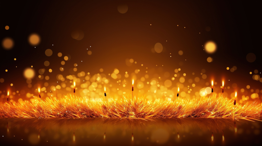 Abstract Diwali Festival Sparkles Background With Crackers