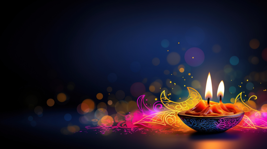 Happy Diwali Deepawali Festival Poster Postcard  Abstract Vivid Background Wallpaper Art