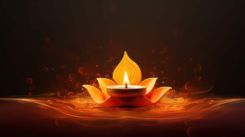 Shubh Diwali Background With Creative Diwali Oil Lamp Ad Lord Ganesha