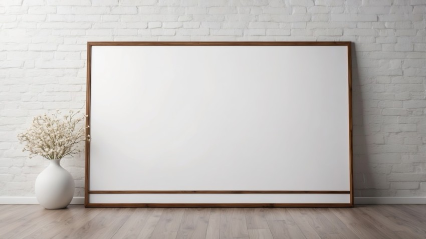 Blank Canvas Copy Space Frame Wall Mockup