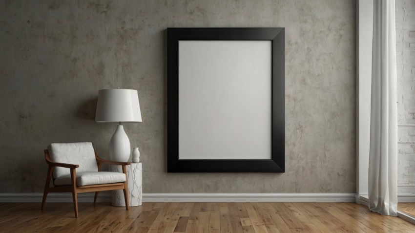 Blank Canvas Frame Mockup Background