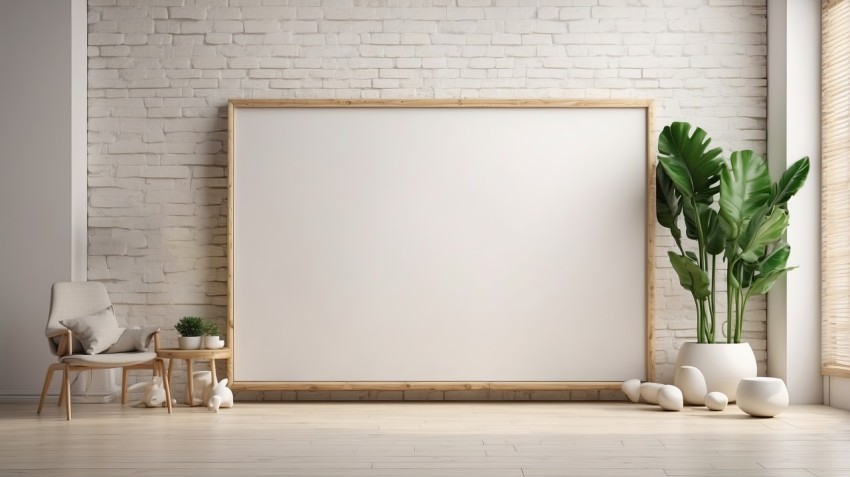 Blank Canvas Copy Space Frame Mockup Background