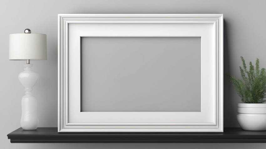 Empty Photo Frame On Shelf Image