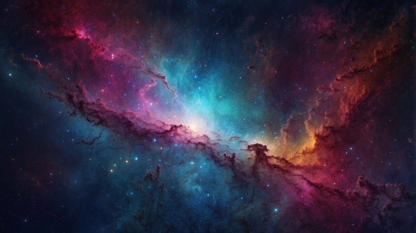 Colorful Nebula in Space Galaxy Background