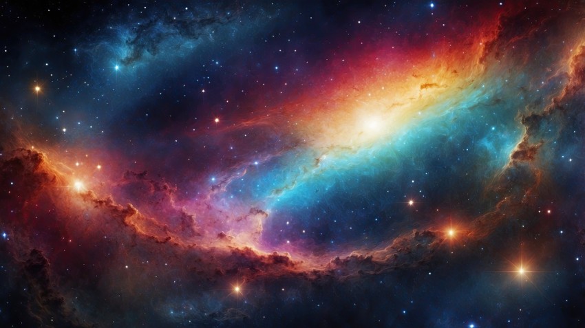 Colorful Nebula in Space Galaxy Background