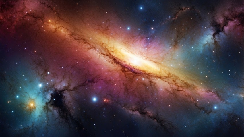 Colorful Nebula in Space Galaxy Background