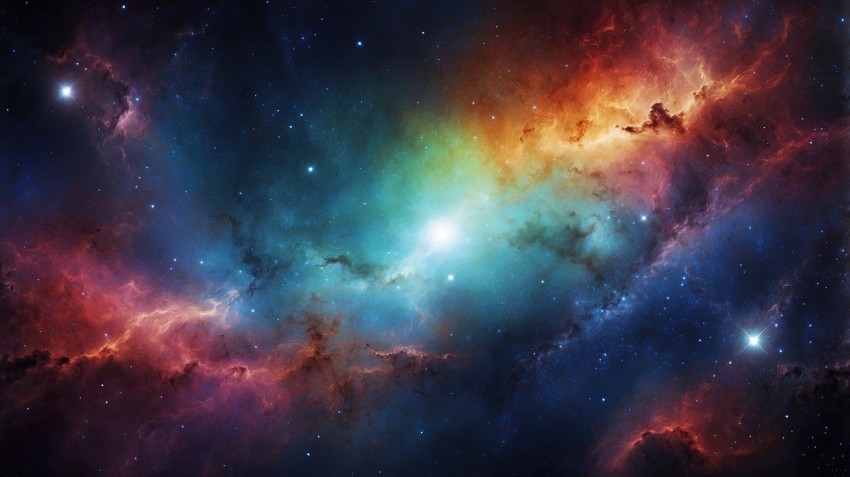 Colorful Nebula in Space Galaxy Background