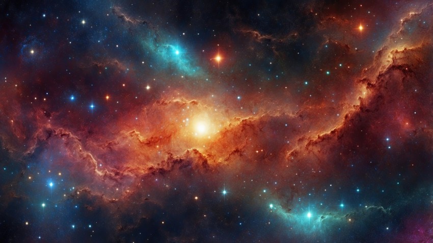 Colorful Nebula in Space Galaxy Background