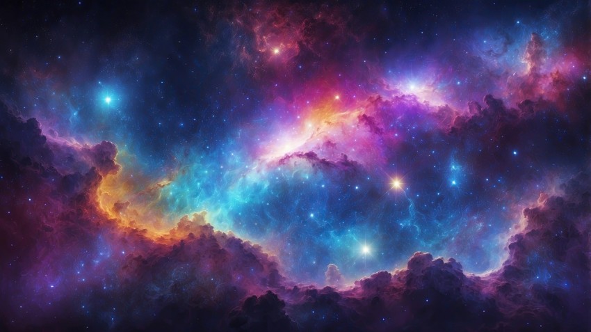 Colorful Nebula in Space Galaxy Background