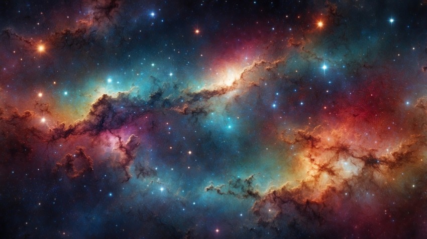 Colorful Nebula in Space Galaxy Background