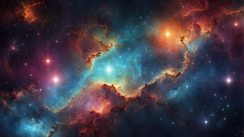 Colorful Nebula in Space Galaxy Background