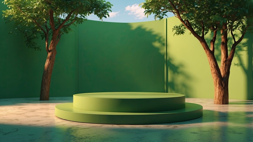 Green Product Podium Mock Up