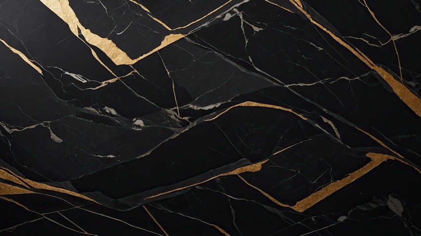 Black Gold Realistic Marble Tiles Texture Background