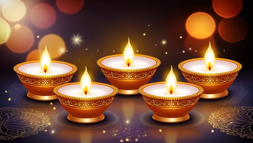 3d Glowing Diwali Oil Lamp Diya On Transparent Background