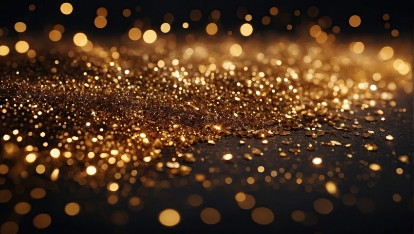 Golden Christmas lights background