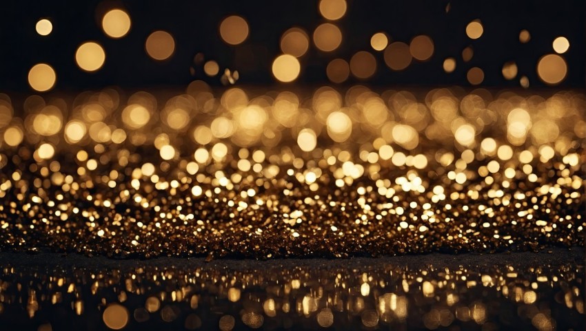 Golden Christmas lights background