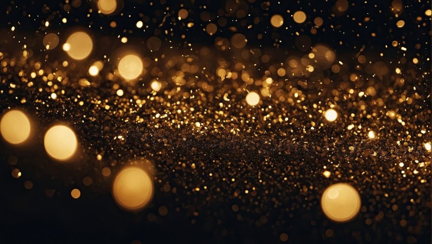 Golden Christmas lights background