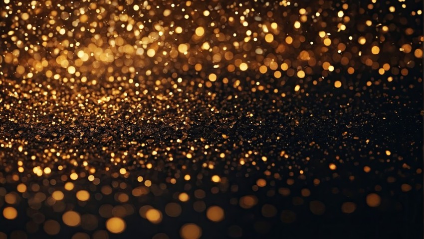 Golden Christmas lights background