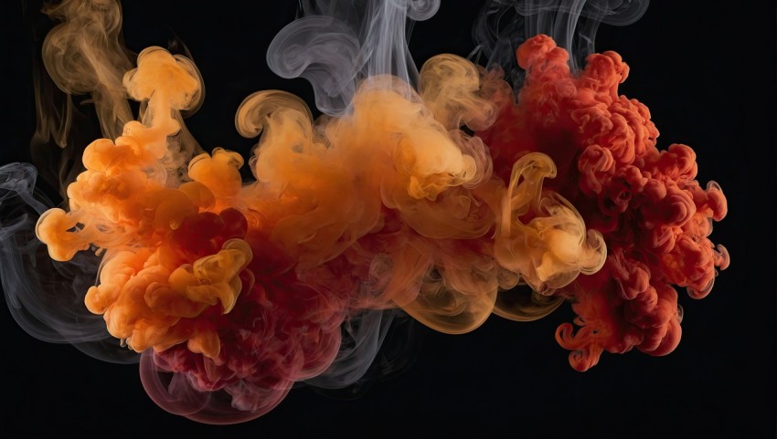 Abstract red smoke fire on black background