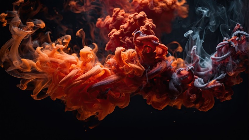 Abstract red smoke fire on black background