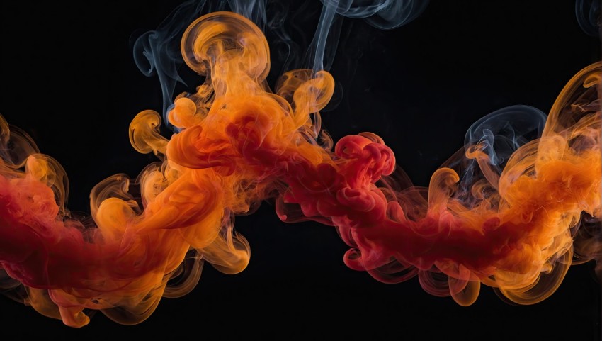 Abstract red smoke fire on black background