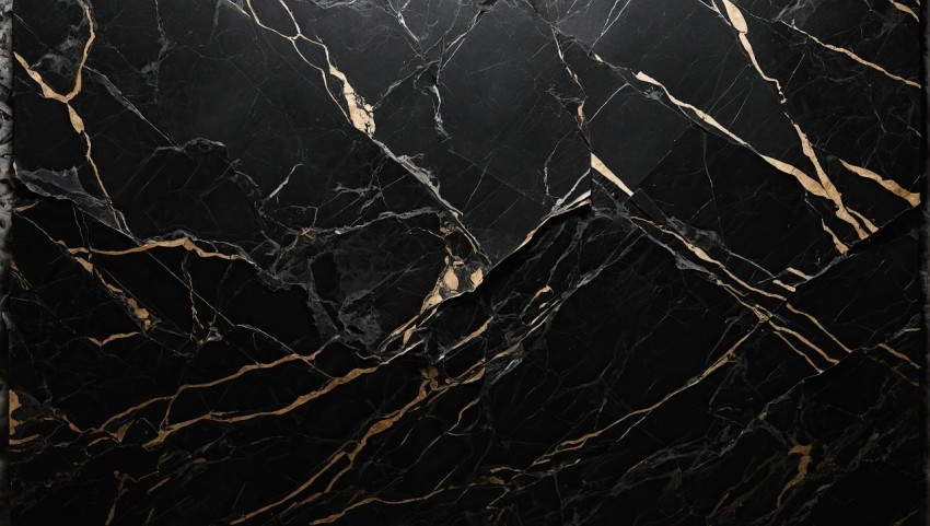 Black Gold Realistic Marble Tiles Texture Background