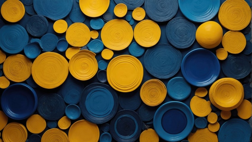 Beautiful yellow and blue background with circles