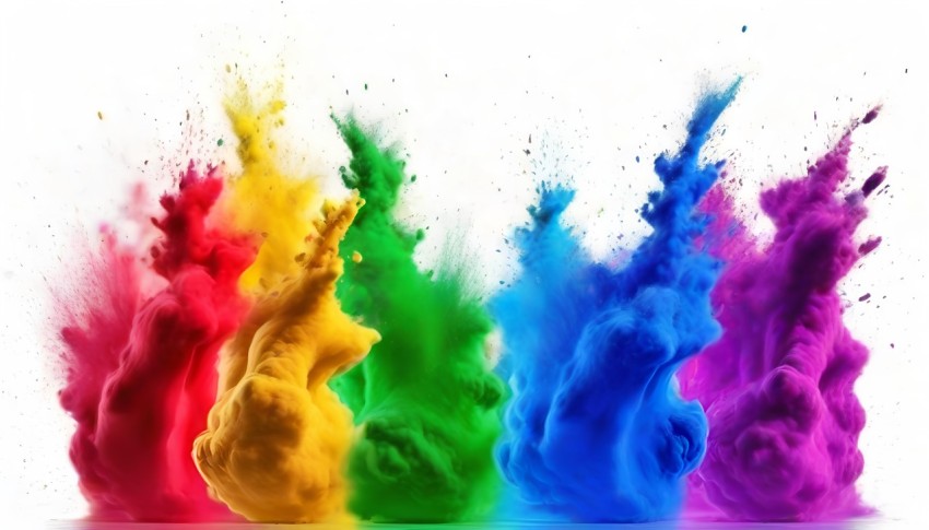 Colorful Rainbow Holi Paint Color Powder Explosion