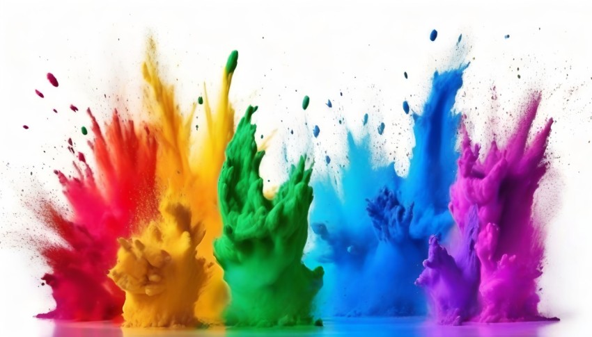 Colorful Rainbow Holi Paint Color Powder Explosion