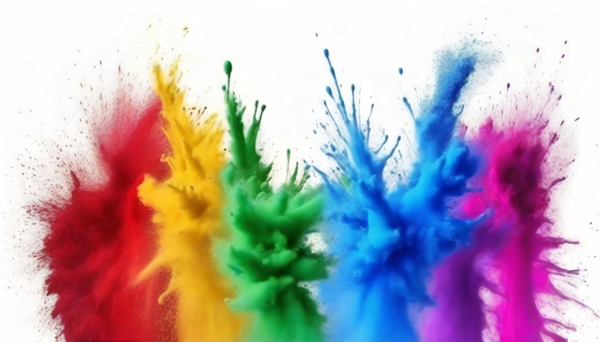 Colorful Rainbow Holi Paint Color Powder Explosion