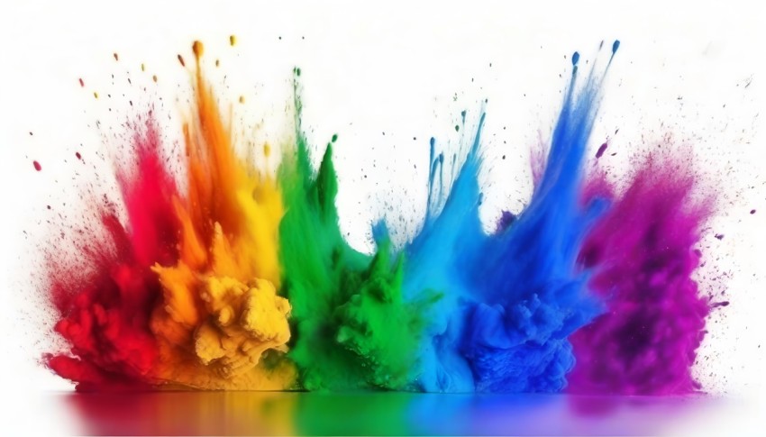 Colorful Rainbow Holi Paint Color Powder Explosion