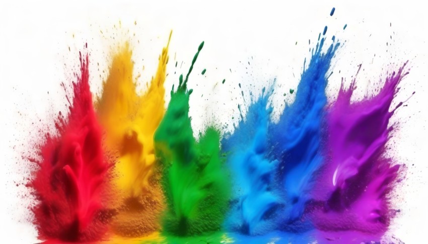 Colorful Rainbow Holi Paint Color Powder Explosion