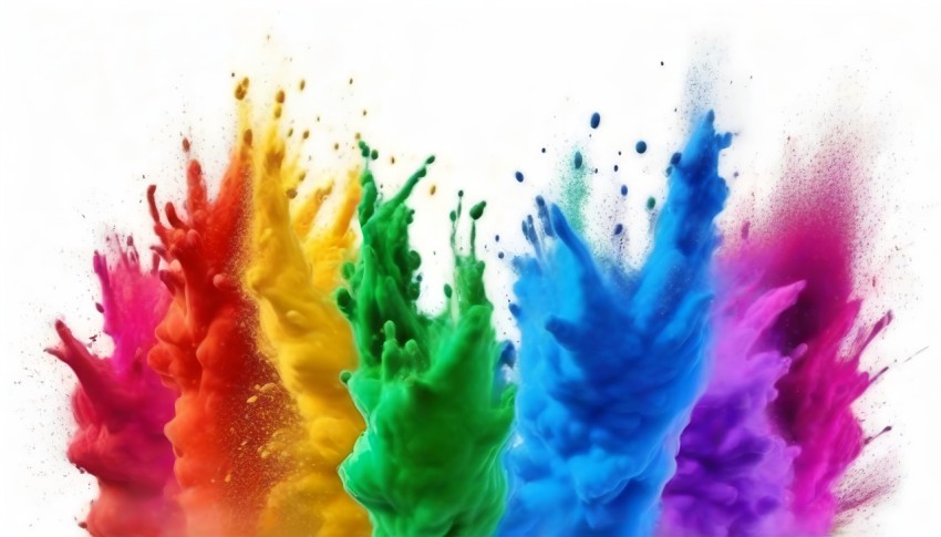 Colorful Rainbow Holi Paint Color Powder Explosion