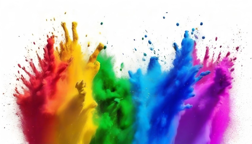 Colorful Rainbow Holi Paint Color Powder Explosion