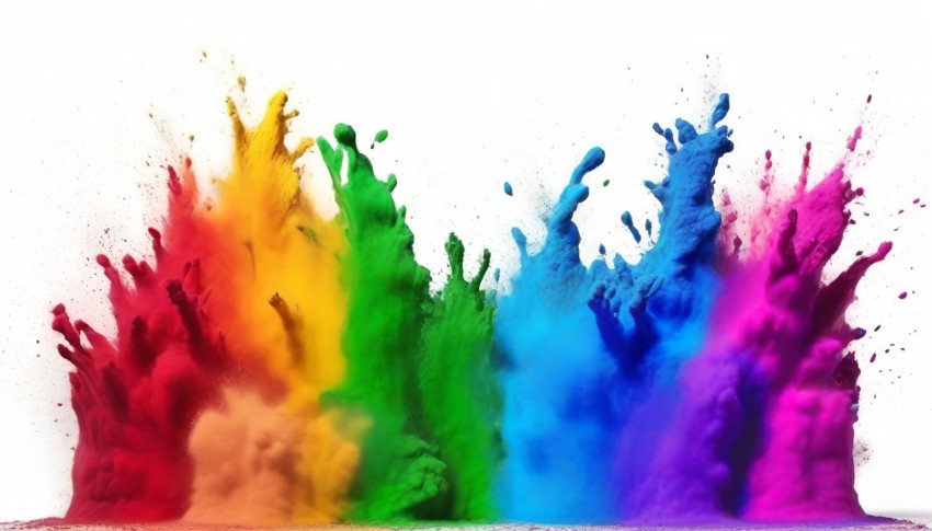 Colorful Rainbow Holi Paint Color Powder Explosion