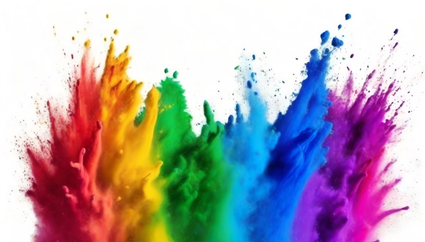 Colorful Rainbow Holi Paint Color Powder Explosion