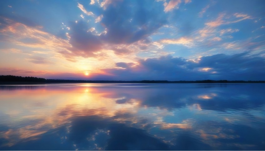 Beautiful Summer Sunrise Blue Sky Natural Background