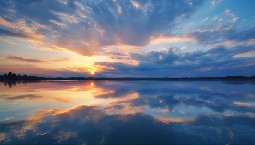 Beautiful Summer Sunrise Blue Sky Natural Background