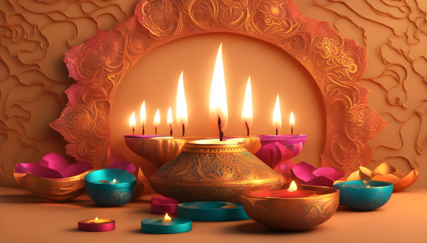 Beautiful Diwali Diya Background