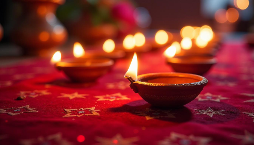 Happu Diwali Lamp Background Image