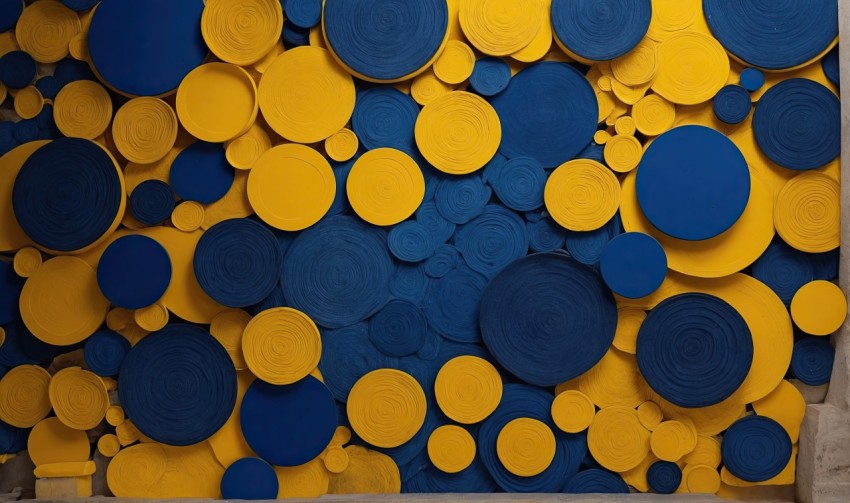 Beautiful yellow and blue background with circles