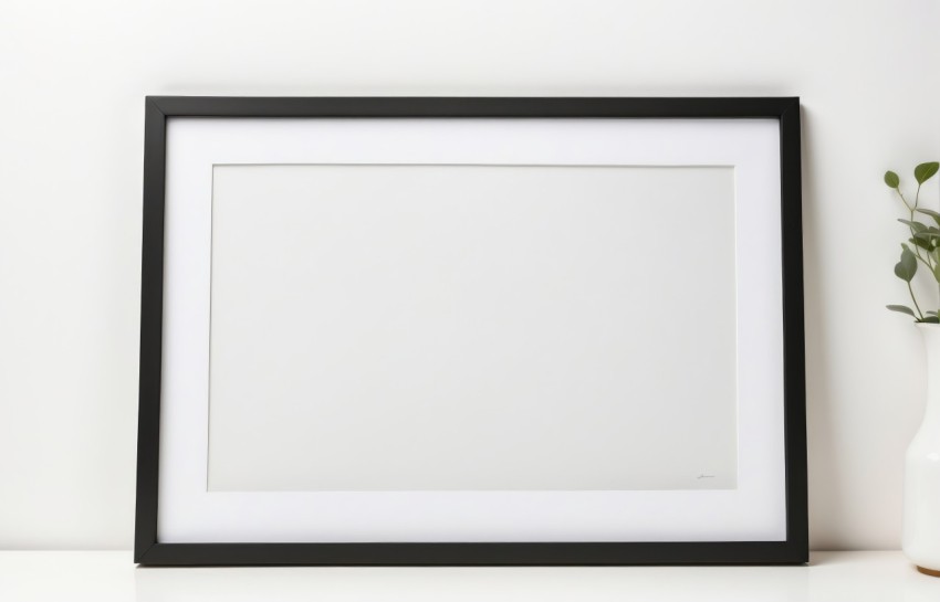 Blank Black Horizontal Picture Frame Mockup