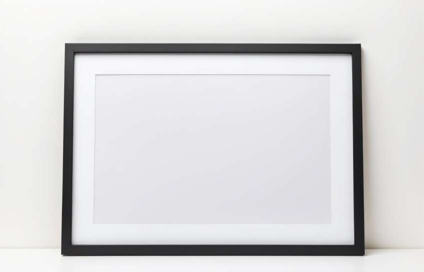 Blank Black Horizontal Picture Frame Mockup