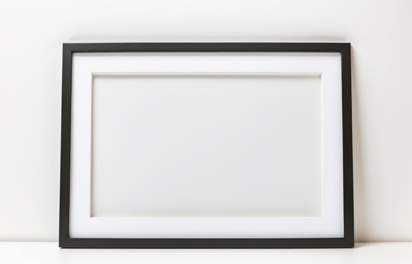 Blank Black Horizontal Picture Frame Mockup