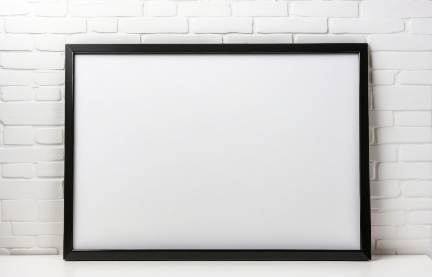 Blank Black Horizontal Picture Frame Mockup